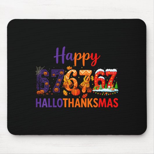 Hugvyn Six Seven Meme 67 Hallothanksmas Halloween Muismat (Voorkant)