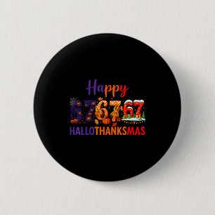 Hugvyn Six Seven Meme 67 Hallothanksmas Halloween Ronde Button 5,7 Cm