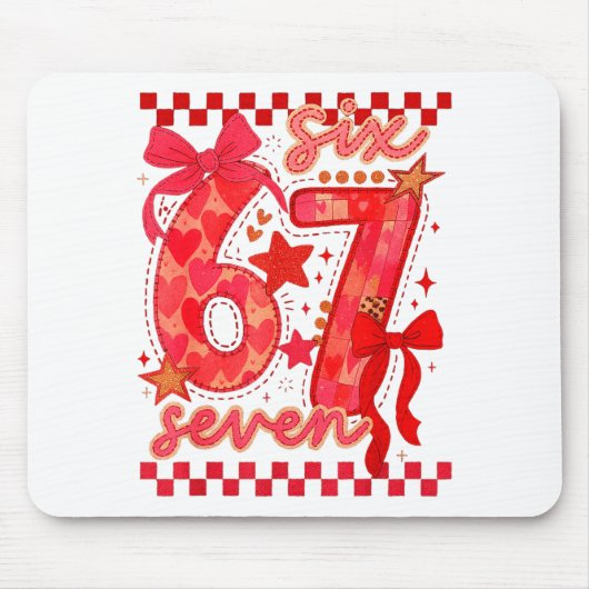 Hugvyn Six Seven Valentine 6 7 Meme Checkered Coqu Muismat (Voorkant)