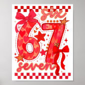 Hugvyn Six Seven Valentine 6 7 Meme Checkered Coqu Poster (Voorkant)