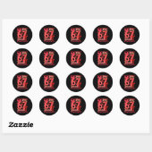 Hugvyn Six Seven Valentine 6 7 Meme Checkered Coqu Ronde Sticker (Vel)