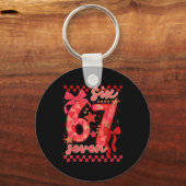 Hugvyn Six Seven Valentine 6 7 Meme Checkered Coqu Sleutelhanger (Voorkant)
