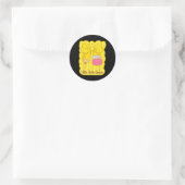 Hugvyn terug naar school Coquette Pencil zesde kla Ronde Sticker (Tas)