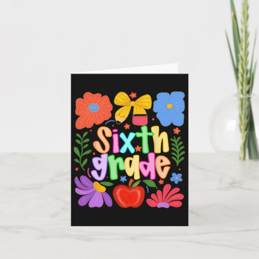 Hugvyn terug naar school zesde klas preppy leraar  kaart (Voorkant)