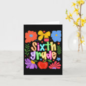 Hugvyn terug naar school zesde klas preppy leraar  kaart (Gele Bloem)