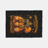 Hugvyn Thanksgiving With My Gnomies Fall Autumn Gn Fleece Deken (Voorkant (Horizontaal))