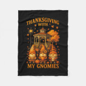 Hugvyn Thanksgiving With My Gnomies Fall Autumn Gn Fleece Deken (Voorkant)