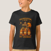 Hugvyn Thanksgiving With My Gnomies Fall Autumn Gn T-shirt (Voorkant)