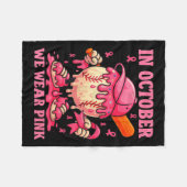 Hugvyn We Draag Roze Borstkanker Baseball Ice Cre Fleece Deken (Voorkant (Horizontaal))