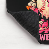 Hugvyn We Draag Roze Borstkanker Baseball Ice Cre Muismat (Hoek)