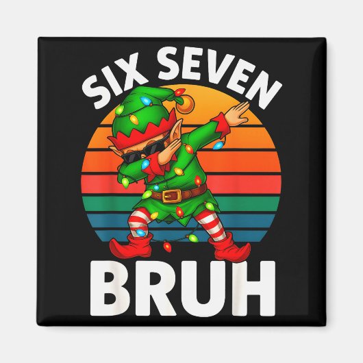 Hugvyn Zes Zeven 6 7 Meme Dabbing Elf Prettig Kers Magneet (Voorkant)