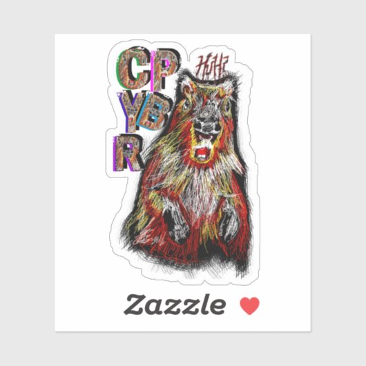 "HUH" CAPYBARA STICKER (Vel)