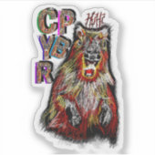 "HUH" CAPYBARA STICKER (Voorkant)