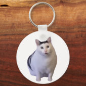 Huh Cat Meme Dubbelzijdige Sleutelhanger (Voorkant)