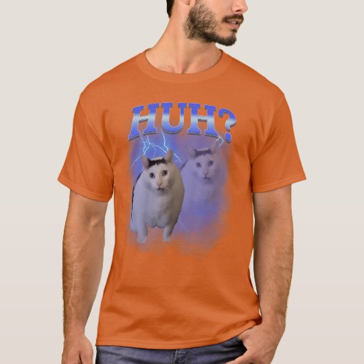 Huh Domme Kat Meme Grappig Vreemd Bootleg Specifie T-shirt (Voorkant)