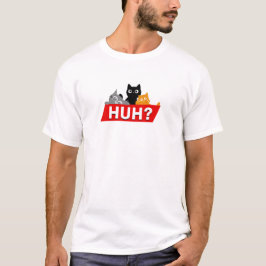 "Huh?" Domme Kleurrijke Tekenfilmkatten Meme T-shirt
