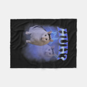 Huh Gekke Cat Meme Funny Oddly Bootleg Specifieke  Fleece Deken (Voorkant (Horizontaal))