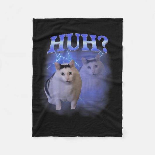 Huh Gekke Cat Meme Funny Oddly Bootleg Specifieke  Fleece Deken (Voorkant)