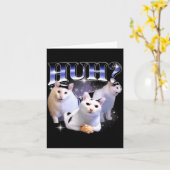 Huh Grappige Dank Cat Stud Vreemd Bootleg Specifie Kaart (Gele Bloem)