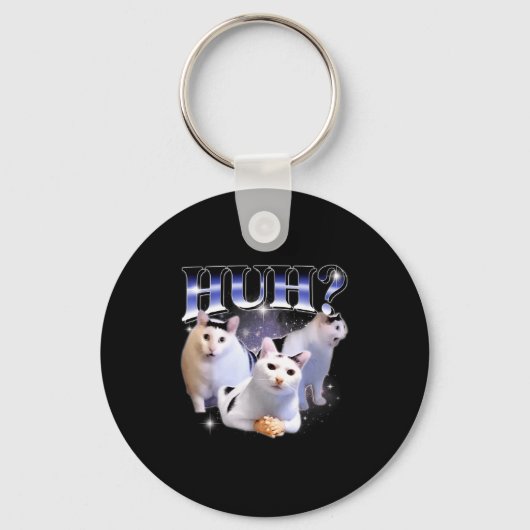 Huh Grappige Dank Cat Stud Vreemd Bootleg Specifie Sleutelhanger (Voorkant)