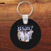 Huh Grappige Dank Cat Stud Vreemd Bootleg Specifie Sleutelhanger (Voorkant)