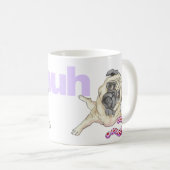 "HUH" hoofd gekanteld pug koffie Mok (Voorkant rechts)