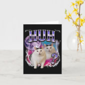 Huh Kat Chonky Meme Funny Verwarde Kat Meme Liefhe Kaart (Gele Bloem)