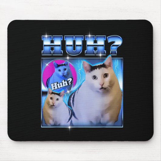 Huh Kat Grappige Kat Meme Rare Kat Bootleg Muismat (Voorkant)