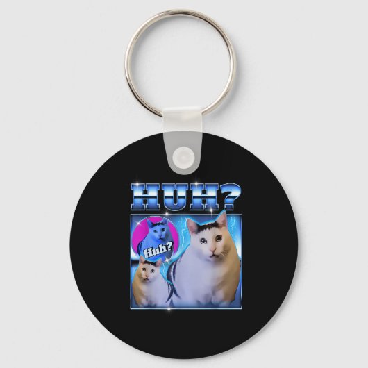 Huh Kat Grappige Kat Meme Rare Kat Bootleg Sleutelhanger (Voorkant)