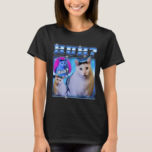 Huh Kat Grappige Kat Meme Rare Kat Bootleg T-shirt (Voorkant)