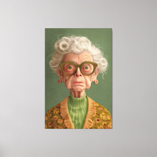 Huh? Oma Portret Canvas Afdruk