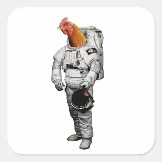 Huhn Astronaut Sticker (Voorkant)