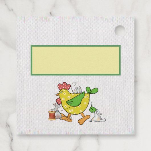 Huhn nähen  bedankjes labels (Achterkant)