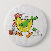 Huhn nähen ronde button 4,0 cm (Voorkant)