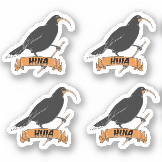 Huia New Zealand Bird Sticker (Voorkant)