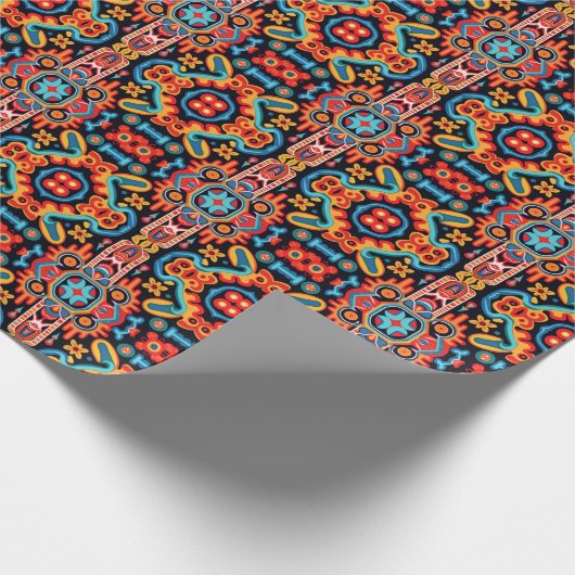 Huichol Art in Mexico Cadeaupapier (Hoek)