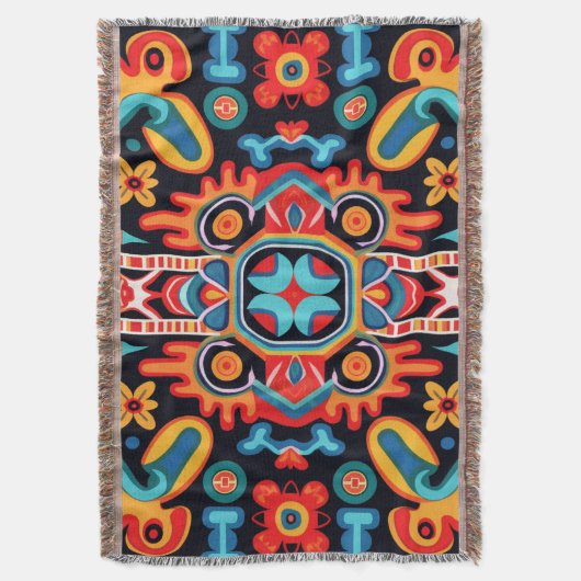 Huichol Art in Mexico Deken (Voorkant Verticaal)