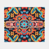 Huichol Art in Mexico Fleece Deken (Voorkant (Horizontaal))