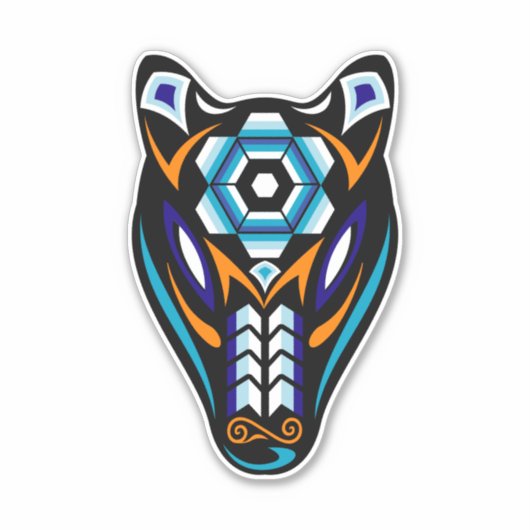 Huichol Beer Mask Sticker (Voorkant)