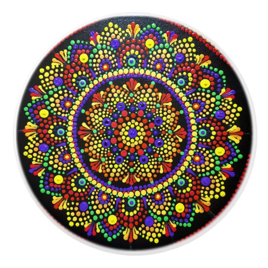 Huichol Ceramic Knob Keramische Knop (Voorkant)
