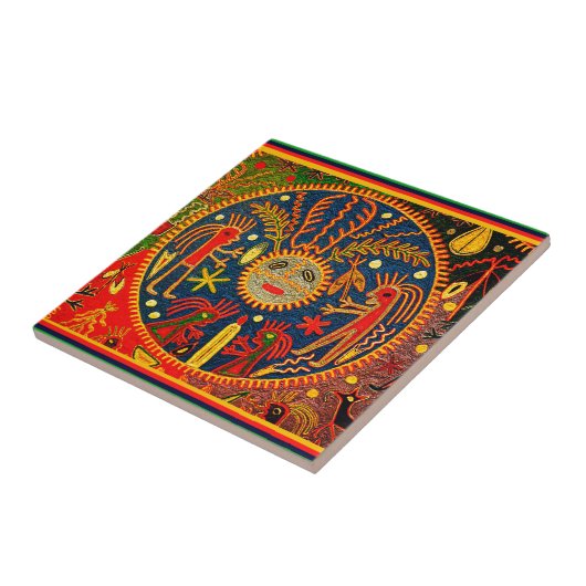 Huichol Fertility Ritual Tegeltje (Zijkant)