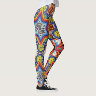 Huichol leidt Mexicaans Folk-Art Bead Work Yoga Leggings