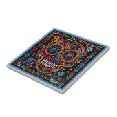 Huichol Loteria Keramische Tegel: La Calavera Tege Tegeltje (Zijkant)