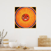 Huichol Native American Art, The sun Poster (Keuken)