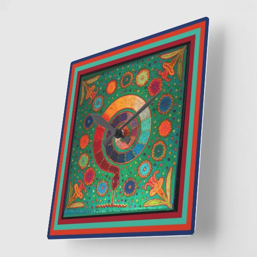 Huichol Peyote Ritual Wall klok (Hoek)