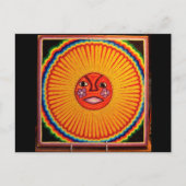 Huichol String Art Sun Mexican Folk Art Briefkaart (Voorkant)