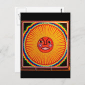 Huichol String Art Sun Mexican Folk Art Briefkaart (Voorkant / Achterkant)