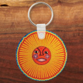 Huichol String Art Sun Mexican Folk Art Sleutelhanger (Voorkant)