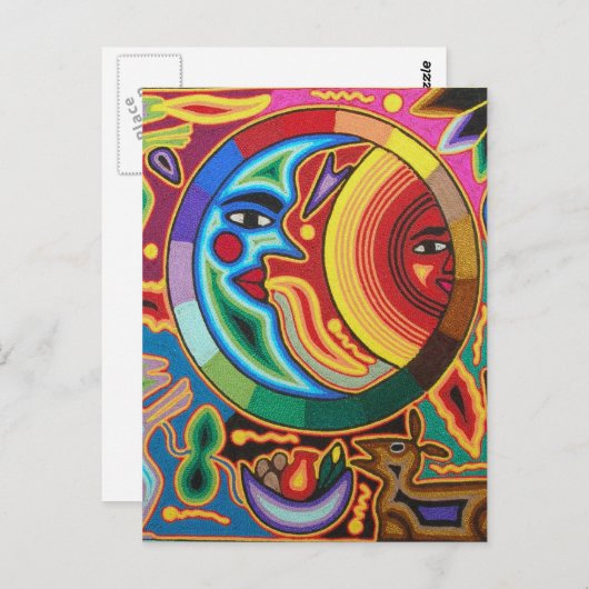 Huichol String Art uit Mexico Briefkaart (Voorkant / Achterkant)