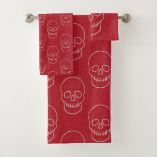 Huid - Bloed rood en bot wit Bad Handdoek